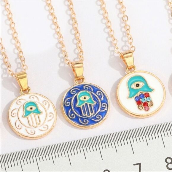 COPY - Necklace Hamsa Rhinestone Zinc Alloy Acrylic Cute Versatile plus Ipsy ne… - Picture 1 of 10